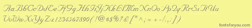 MarriageScriptNormal-Schriftart – Graue Schriften auf gelbem Hintergrund