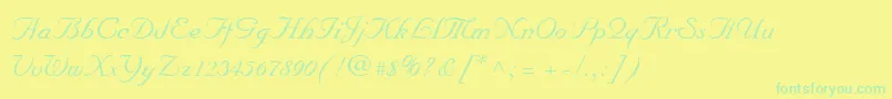 MarriageScriptNormal Font – Green Fonts on Yellow Background