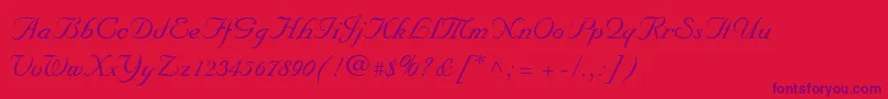 MarriageScriptNormal Font – Purple Fonts on Red Background