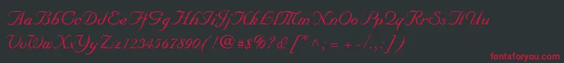 MarriageScriptNormal Font – Red Fonts on Black Background