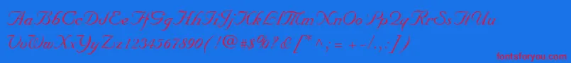 MarriageScriptNormal Font – Red Fonts on Blue Background
