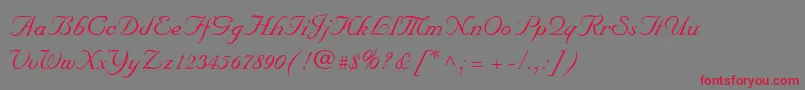 MarriageScriptNormal Font – Red Fonts on Gray Background