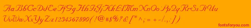 フォントMarriageScriptNormal – オレンジの背景に赤い文字