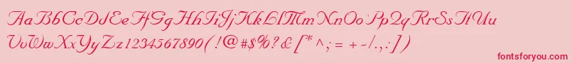 MarriageScriptNormal Font – Red Fonts on Pink Background