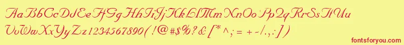 MarriageScriptNormal Font – Red Fonts on Yellow Background