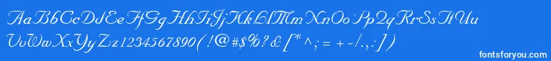 MarriageScriptNormal Font – White Fonts on Blue Background