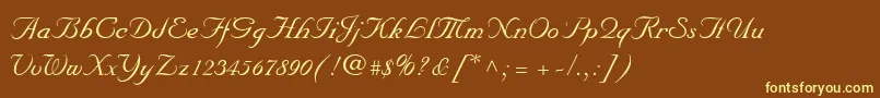 MarriageScriptNormal Font – Yellow Fonts on Brown Background