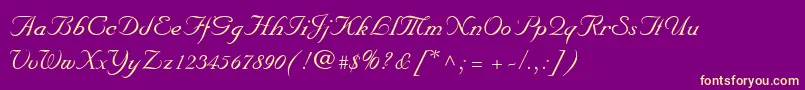 MarriageScriptNormal Font – Yellow Fonts on Purple Background