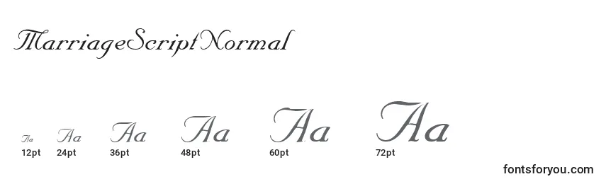 MarriageScriptNormal Font Sizes