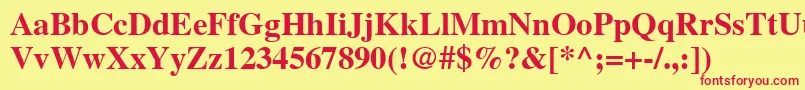 Nttmb Font – Red Fonts on Yellow Background