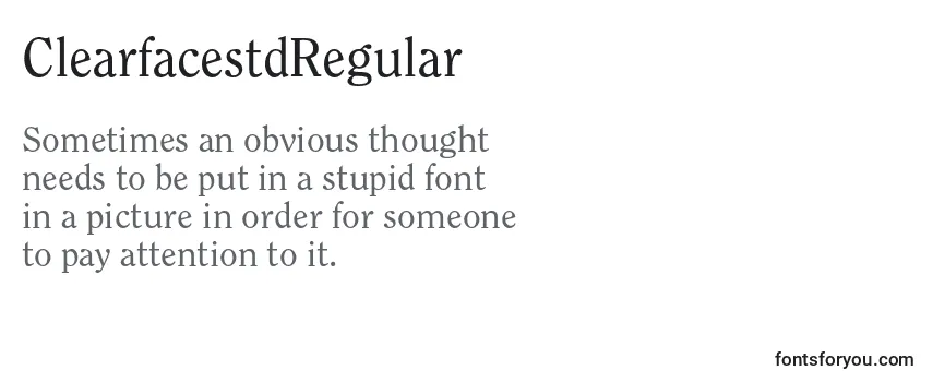 Review of the ClearfacestdRegular Font
