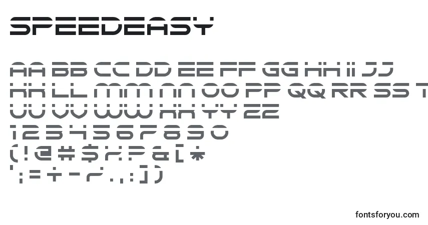Speedeasy Font – alphabet, numbers, special characters