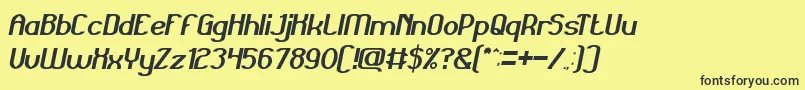 Шрифт GrandPrixItalic – чёрные шрифты на жёлтом фоне