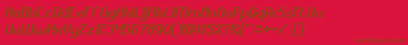 GrandPrixItalic Font – Brown Fonts on Red Background