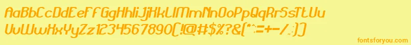 GrandPrixItalic Font – Orange Fonts on Yellow Background