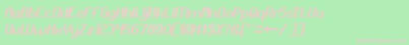 GrandPrixItalic Font – Pink Fonts on Green Background
