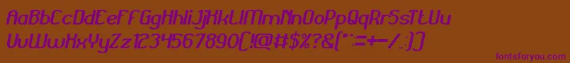 GrandPrixItalic Font – Purple Fonts on Brown Background