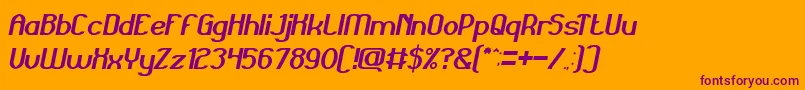 GrandPrixItalic Font – Purple Fonts on Orange Background