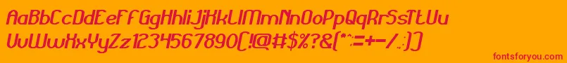 Fonte GrandPrixItalic – fontes vermelhas em um fundo laranja