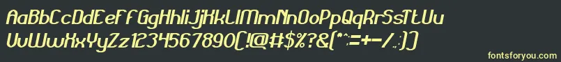Fonte GrandPrixItalic – fontes amarelas em um fundo preto