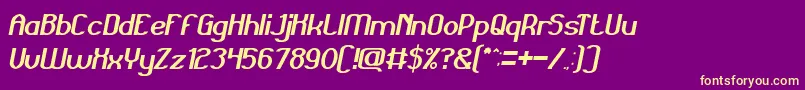 フォントGrandPrixItalic – 紫の背景に黄色のフォント