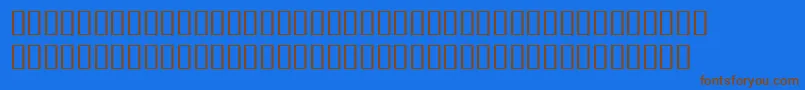 フォントBulmerMtRegularAltBolditalic – 茶色の文字が青い背景にあります。
