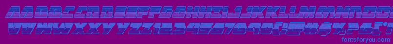 フォントEaglestrikechromeital – 紫色の背景に青い文字