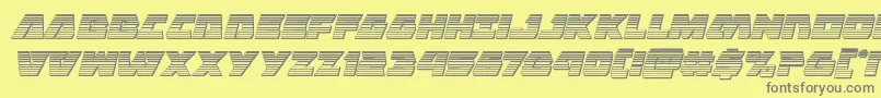 フォントEaglestrikechromeital – 黄色の背景に灰色の文字