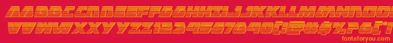 Eaglestrikechromeital Font – Orange Fonts on Red Background