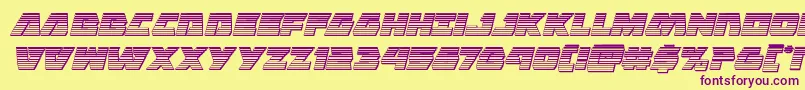 Eaglestrikechromeital Font – Purple Fonts on Yellow Background