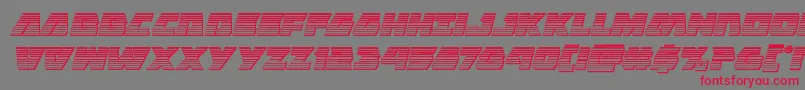 フォントEaglestrikechromeital – 赤い文字の灰色の背景