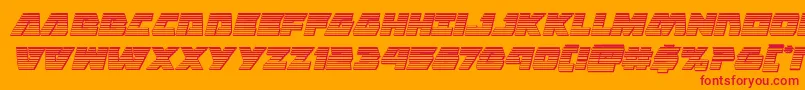 Eaglestrikechromeital-Schriftart – Rote Schriften auf orangefarbenem Hintergrund