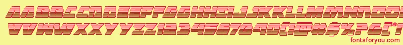 Eaglestrikechromeital Font – Red Fonts on Yellow Background