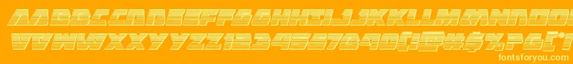 Eaglestrikechromeital Font – Yellow Fonts on Orange Background