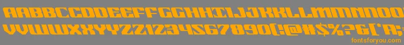 フォント21gunsaluteleft – オレンジの文字は灰色の背景にあります。
