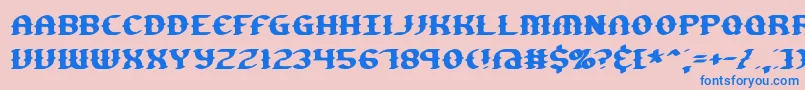 フォントGestureBrk – ピンクの背景に青い文字