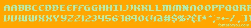 GestureBrk-fontti – vihreät fontit oranssilla taustalla