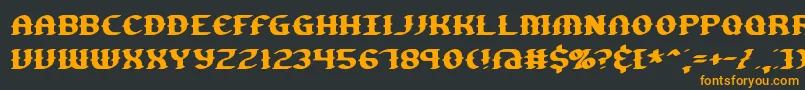 フォントGestureBrk – 黒い背景にオレンジの文字