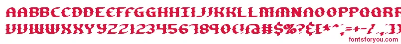 フォントGestureBrk – 白い背景に赤い文字