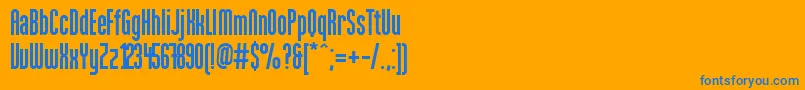 フォントLoxley – オレンジの背景に青い文字