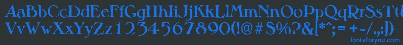 MelbourneantiqueBold Font – Blue Fonts on Black Background