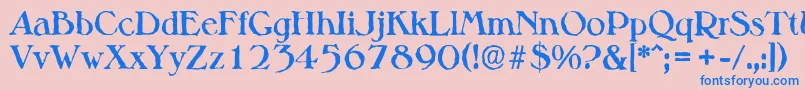 Fonte MelbourneantiqueBold – fontes azuis em um fundo rosa