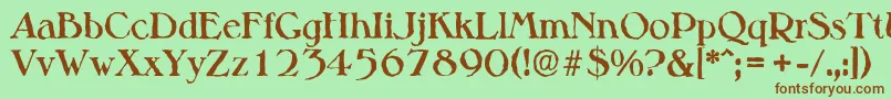 MelbourneantiqueBold Font – Brown Fonts on Green Background