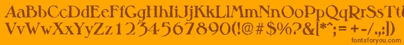 MelbourneantiqueBold Font – Brown Fonts on Orange Background