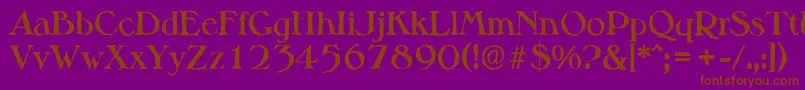 MelbourneantiqueBold Font – Brown Fonts on Purple Background