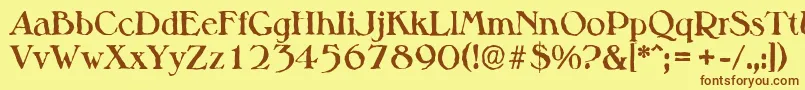 MelbourneantiqueBold Font – Brown Fonts on Yellow Background