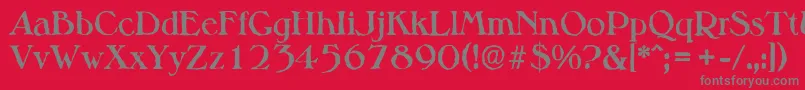 Czcionka MelbourneantiqueBold – szare czcionki na czerwonym tle