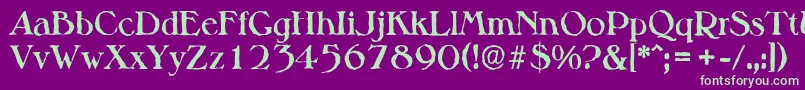 MelbourneantiqueBold Font – Green Fonts on Purple Background