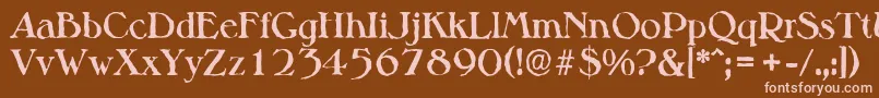 MelbourneantiqueBold Font – Pink Fonts on Brown Background