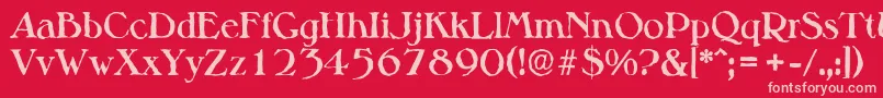 MelbourneantiqueBold Font – Pink Fonts on Red Background